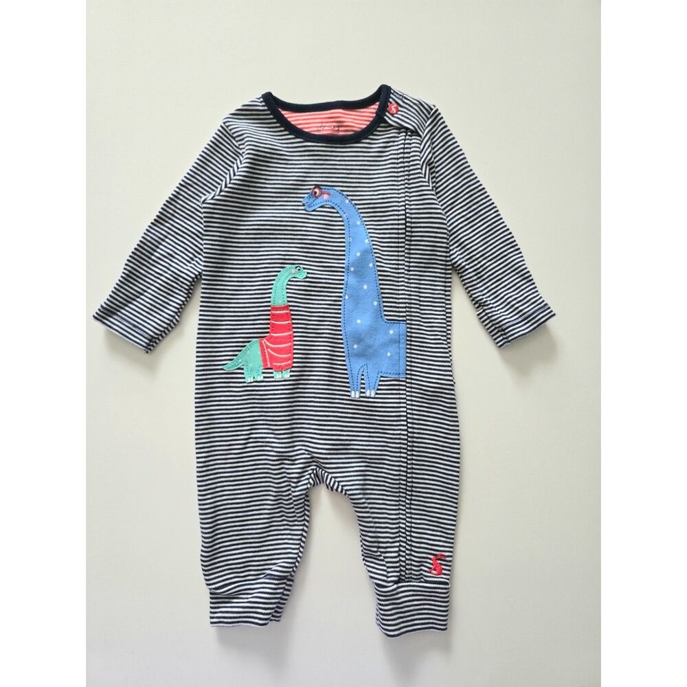 NWOT Joules Winfield Artwork Romper - Dino Stripe, 0/3